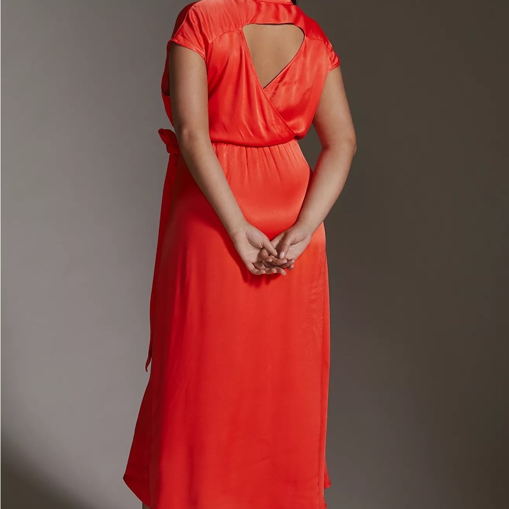 Anthropologie Maeve Open-Back Wrap Midi Dress - Picture 9 of 14